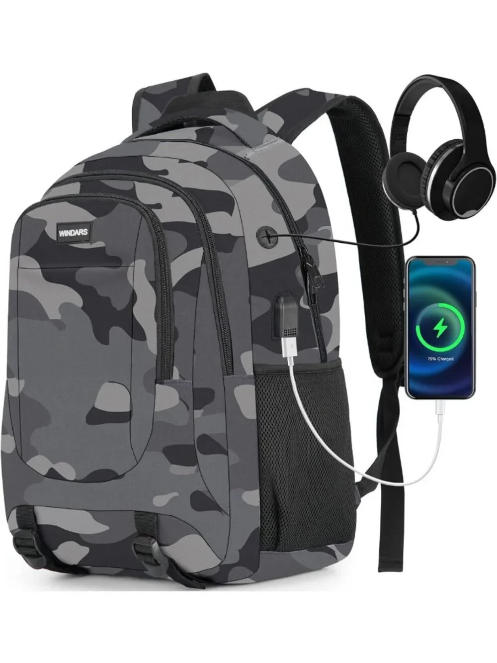 Durable Water-Resistant Laptop Backpack for School, Travel & Work - 15.6